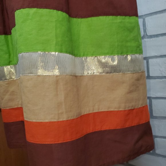 Boston Proper Brown Colorblock Midi Dress Size 6 - Picture 3 of 9